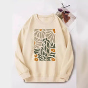 Floral Print Long Sleeve Pullover Knit Sweater