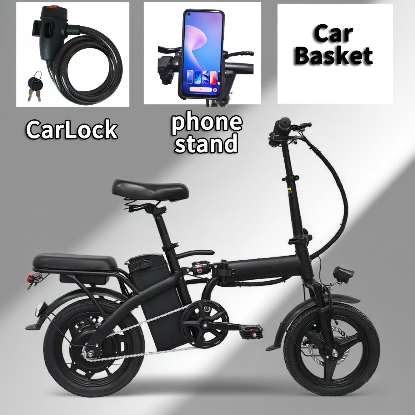 Folding Electric Commuter Bike with Removable 48V Lithium Battery