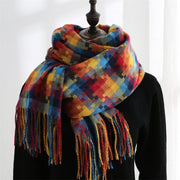 Tassel Plaid Scarf Women's Fashion Shawl