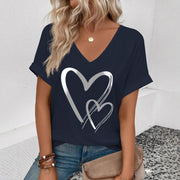 Stylish Slim-Fit Printed Short Sleeve Top for Women