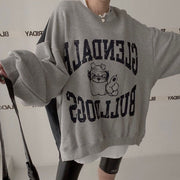 Casual Denim Spliced Long-Sleeve Women's Sweater