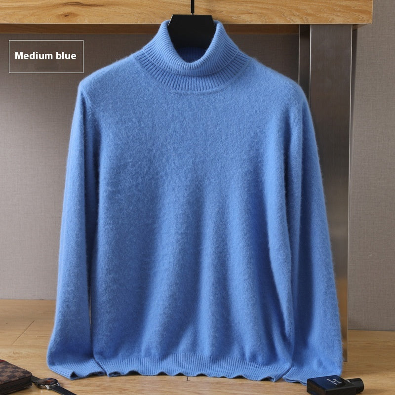 Men's Cozy High-Collar Solid Pullover Sweater
