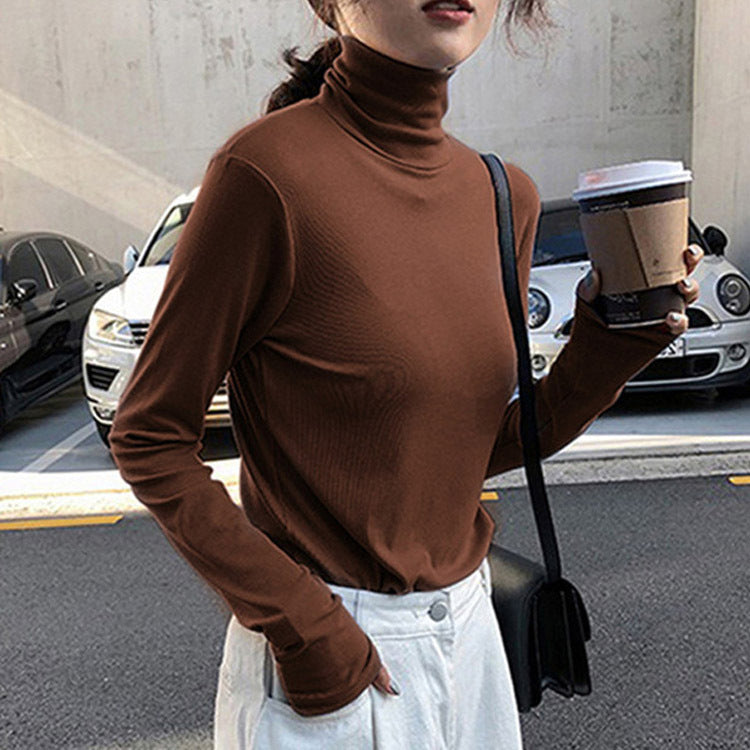 Korean Style Slim-Fit Women's Autumn Winter Bottoming Shirt