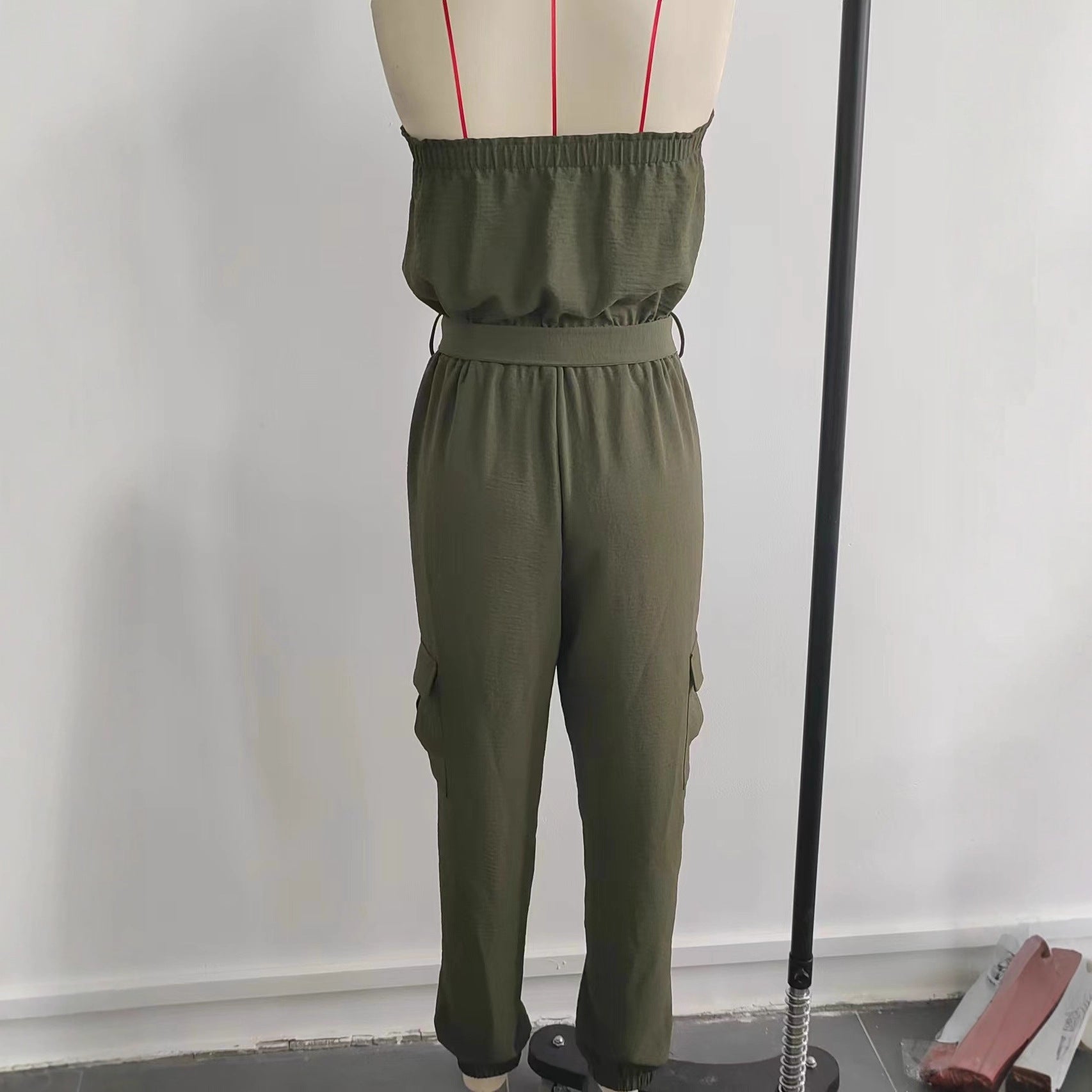 Women's Casual Strapless Pocket Jumpsuit