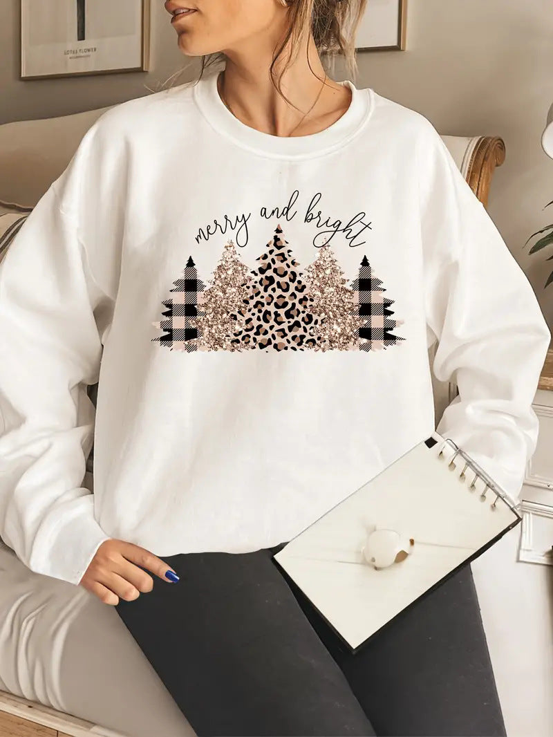 Women's Festive Christmas Round Neck Knit Sweater
