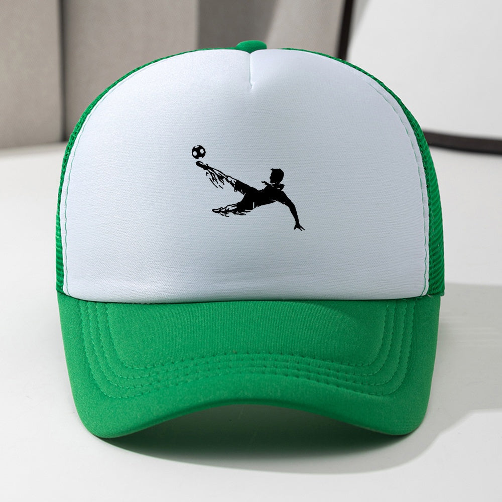 Unisex Mesh Print Baseball Cap – Breathable Sunshade Trucker Hat for Kids
