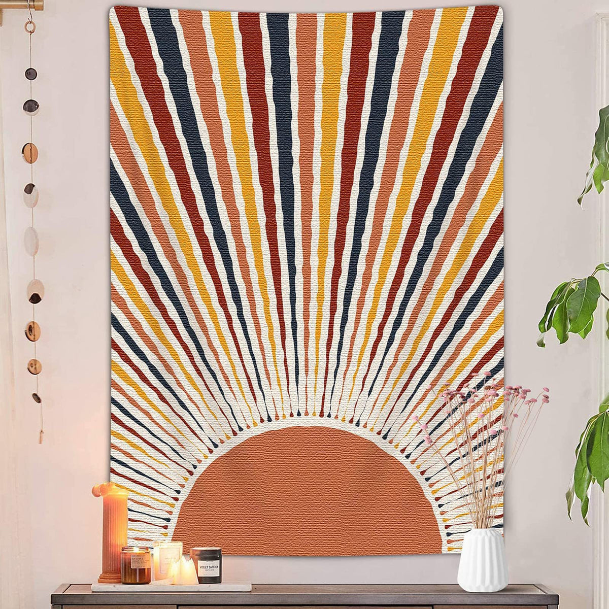 Bohemian Sun Tapestry Synthetic Fiber Retro Decor