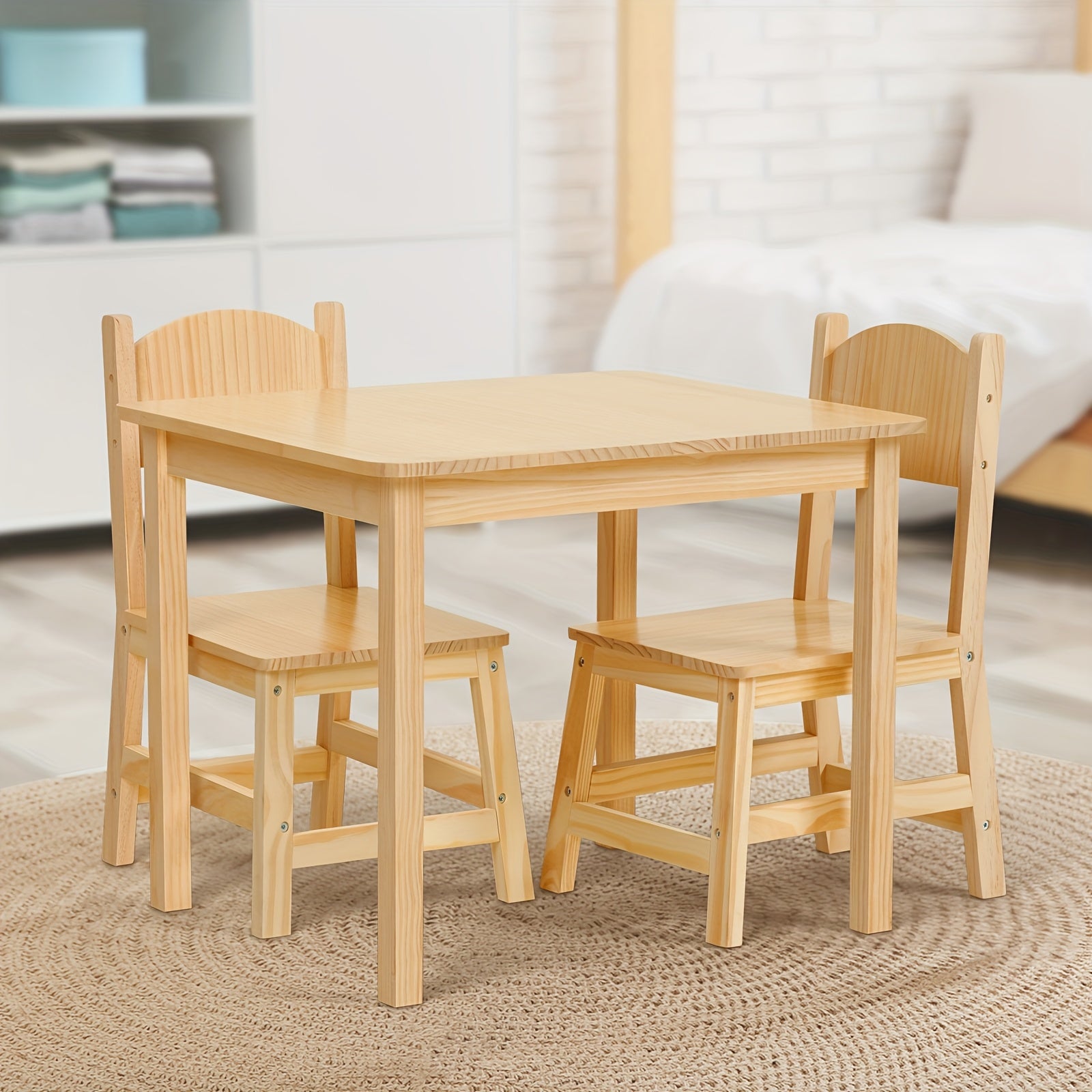 Solid Wood Toddler Table and Chair Set