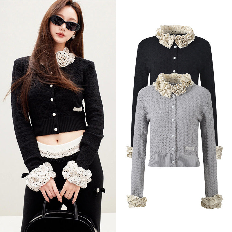 Luxury Cropped Long-Sleeve Spring Top