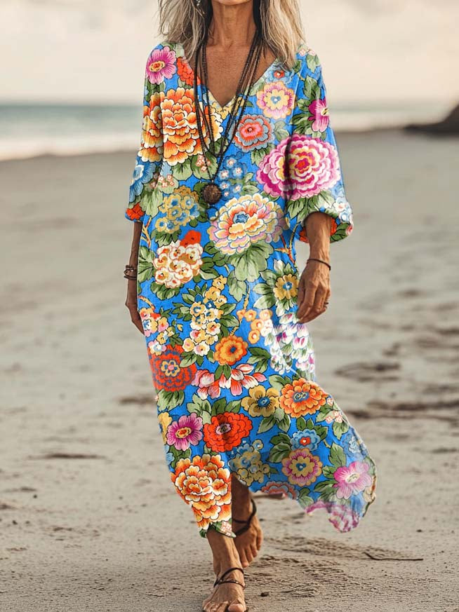 Sleeveless Casual Printed Elegant Dress for Women