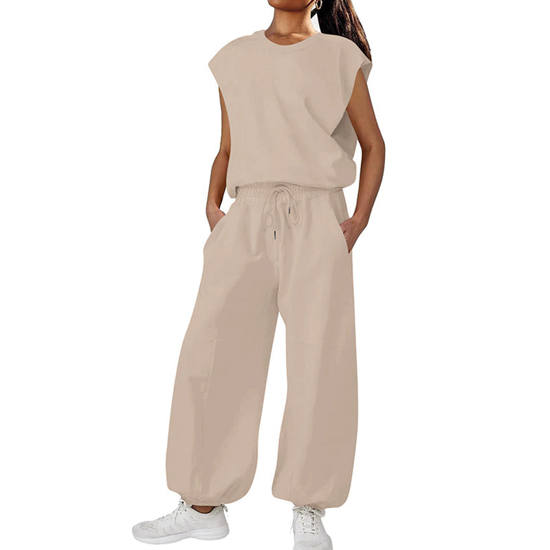 Women's Backless Loose Summer Jumpsuit with Pockets