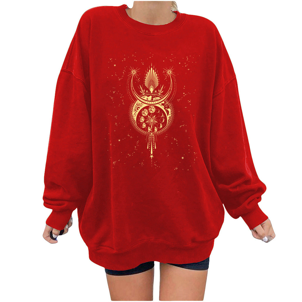 Cozy Star Print Pullover Women's Sweater