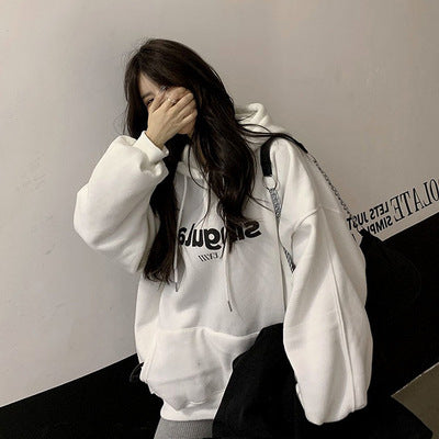 Women's Cozy Loose Fit Hooded Sweatshirt Coat