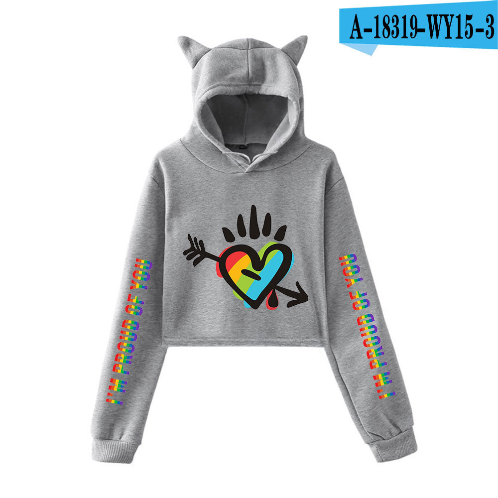 Cute Cat Ear Cropped Navel Sweater
