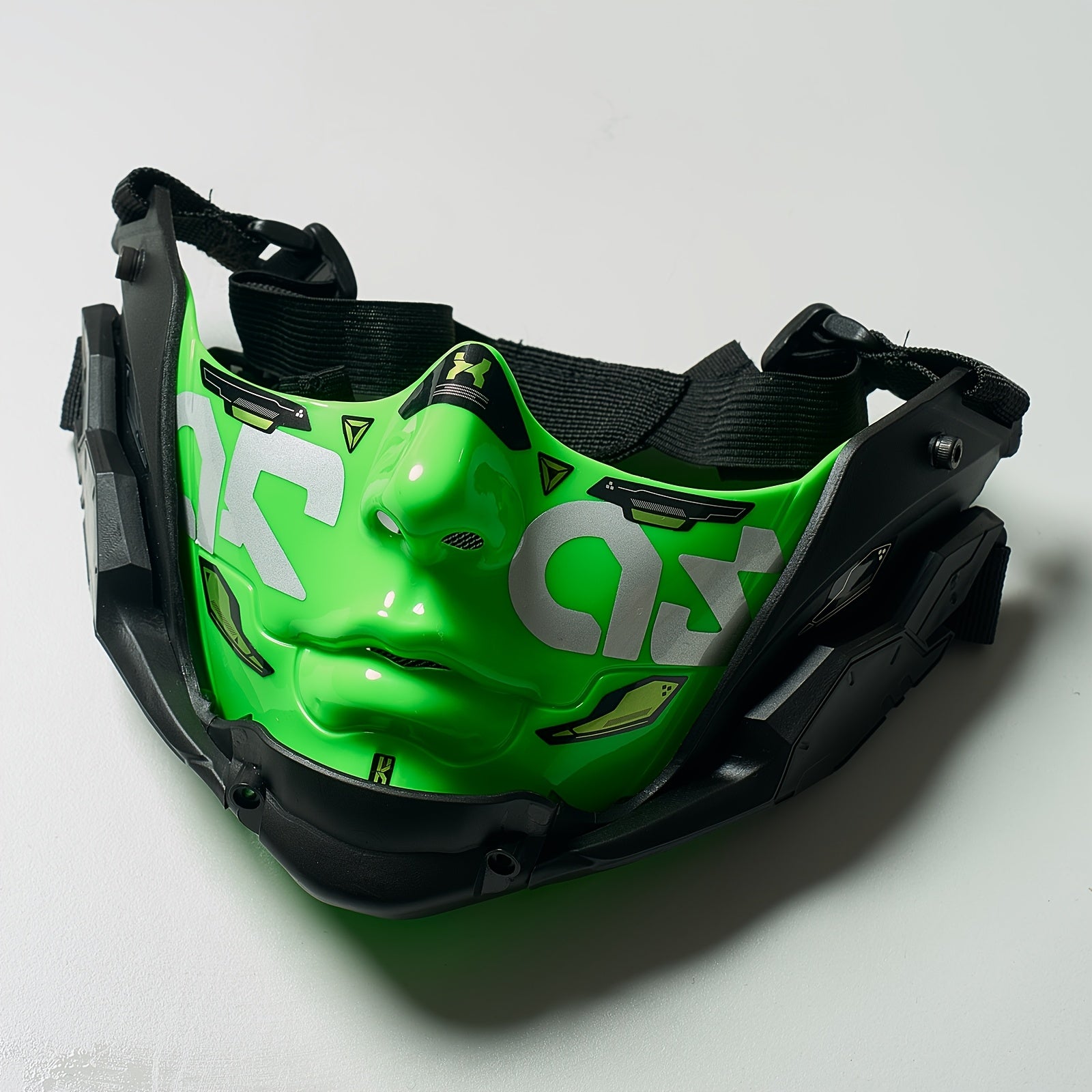 Cyberpunk Half-Face Mechanical Mask – Halloween Cosplay Prop (Hat Not Included)