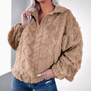 Cozy Half-Zip Fleece Sweatshirt for Women