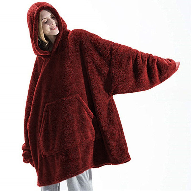 Cozy Oversized Winter Hoodie with Pocket for Women