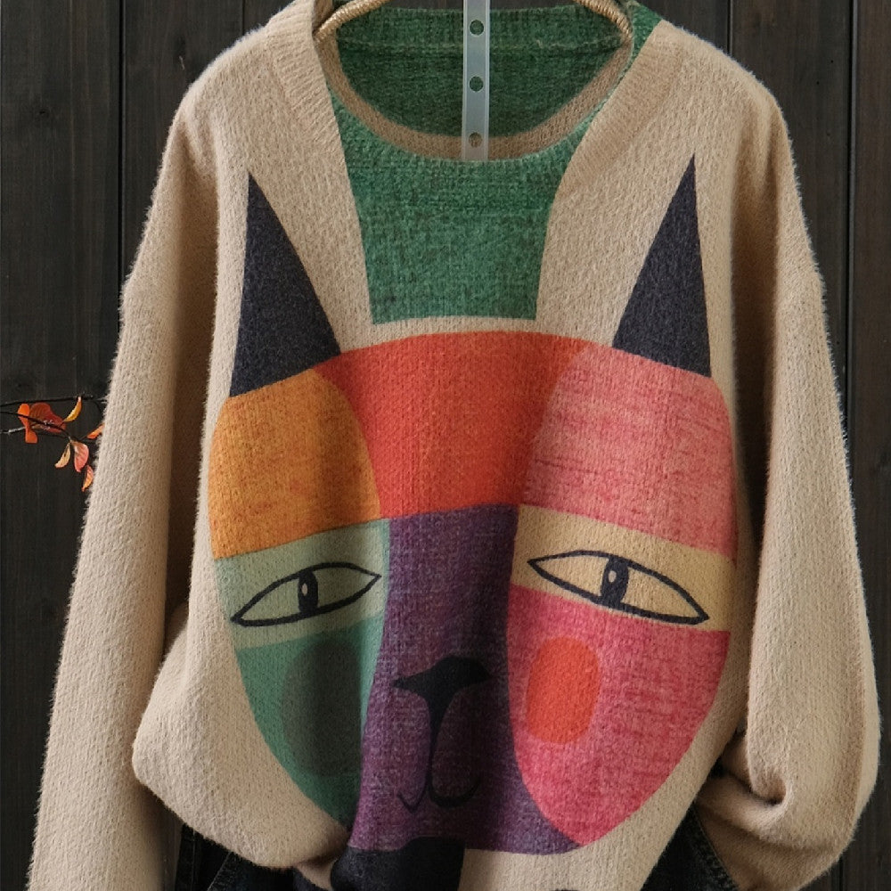 Plus Size Soft Mink Fur Knit Sweater