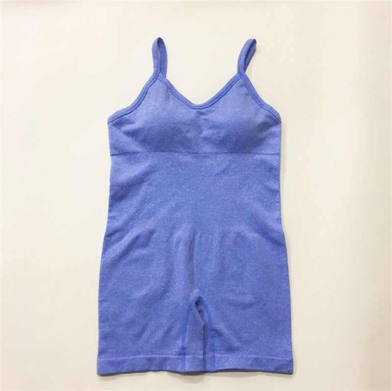 Seamless Ribbed Yoga Jumpsuit for Fitness & Workout