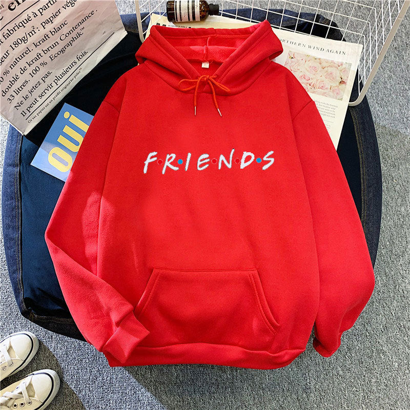 Women's Letter Print Long Sleeve Hooded Sweatshirt