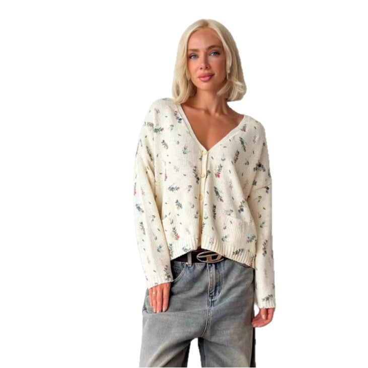 Women's Casual and Relaxed Color-block Knitted Cardigan