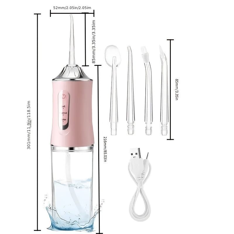 Electric Water Flosser with 360° Rotating Nozzle and Precise Pressure Control