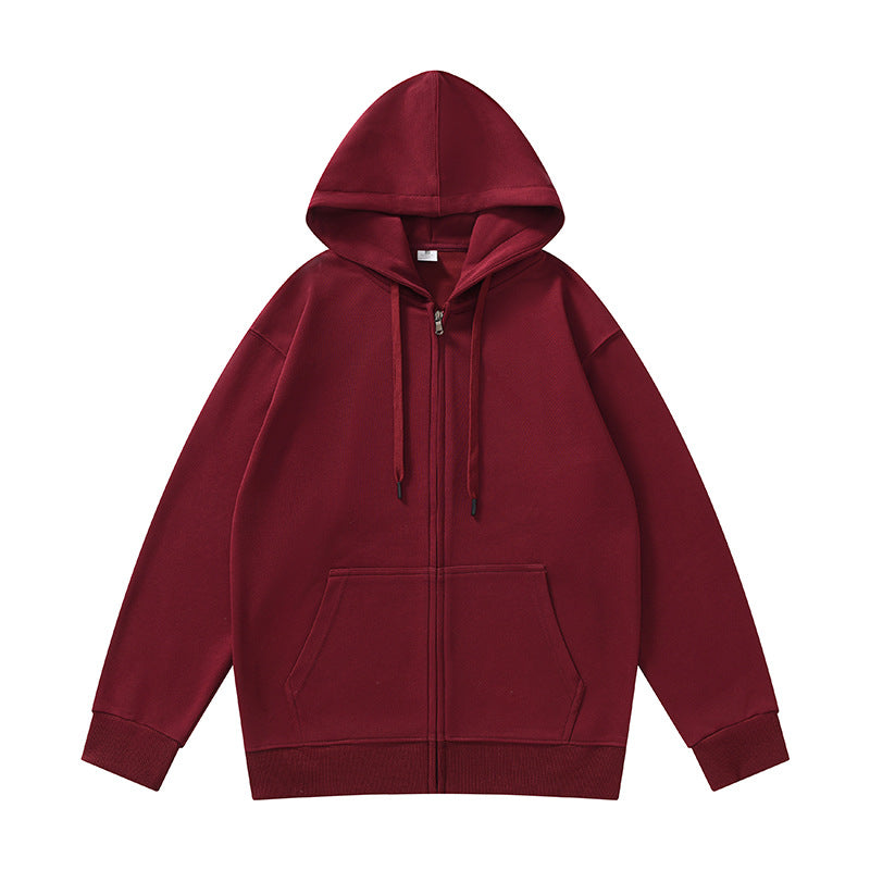 Matching Couple Zip-Up Hoodie Casual Cotton Sweatshirt