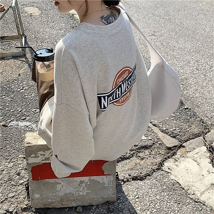 Women's Casual Long-Sleeve Letter Pullover Sweater