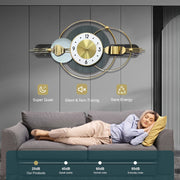 Elegant Silent Metal Wall Clock - Modern Luxury Design with Golden-Tone Accents, No Ticking, Easy to Hang - Perfect for Living Room, Dining Area, Office, Cafe, and Hotel Decor