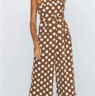 Elegant Polka Dot Wide-Leg Jumpsuit for Women