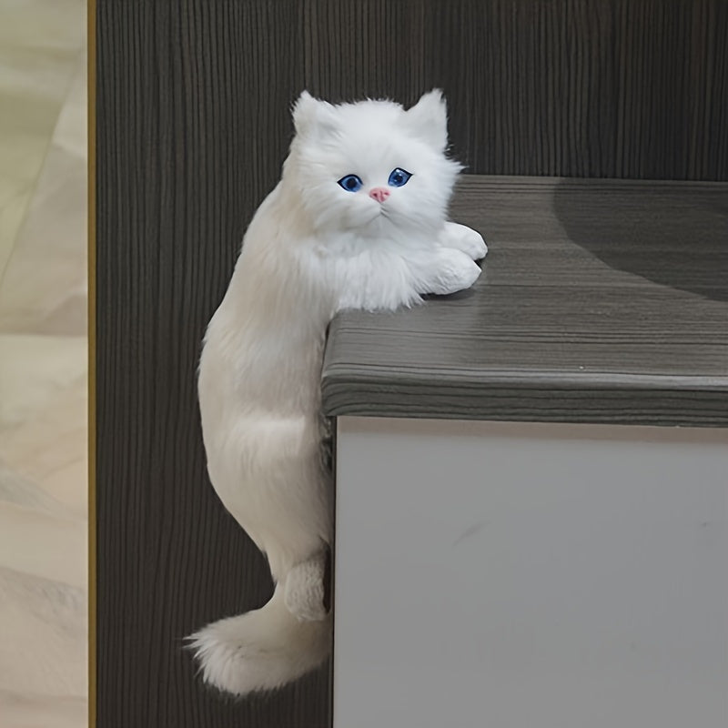 [Handmade Resin Cat Doll] Handmade Resin Cat Doll - Collectible Faux Cat Ornament for Home Decor, Wedding, Gift - Durable Material, No Electricity Required