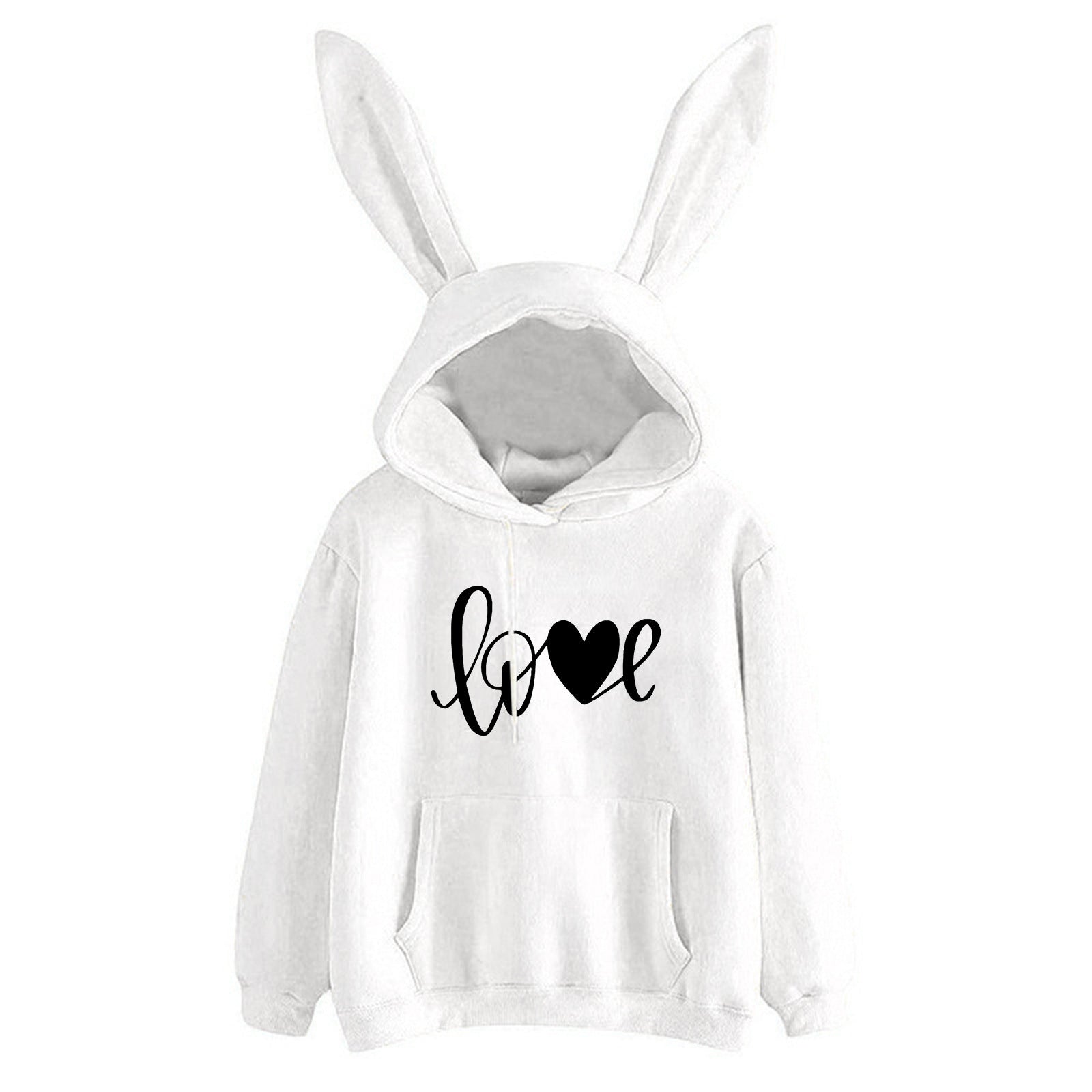 Cute Bunny Ear Hooded Casual Sweatshirt