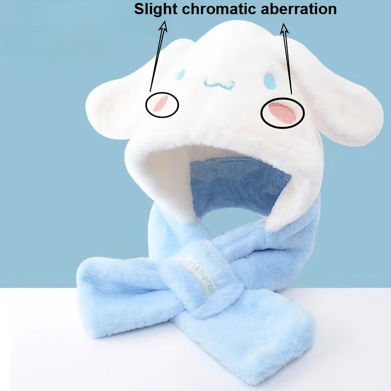 Plush Cartoon Ear Hat – Cinnamon Dog Design, Warm Winter and Autumn Wear