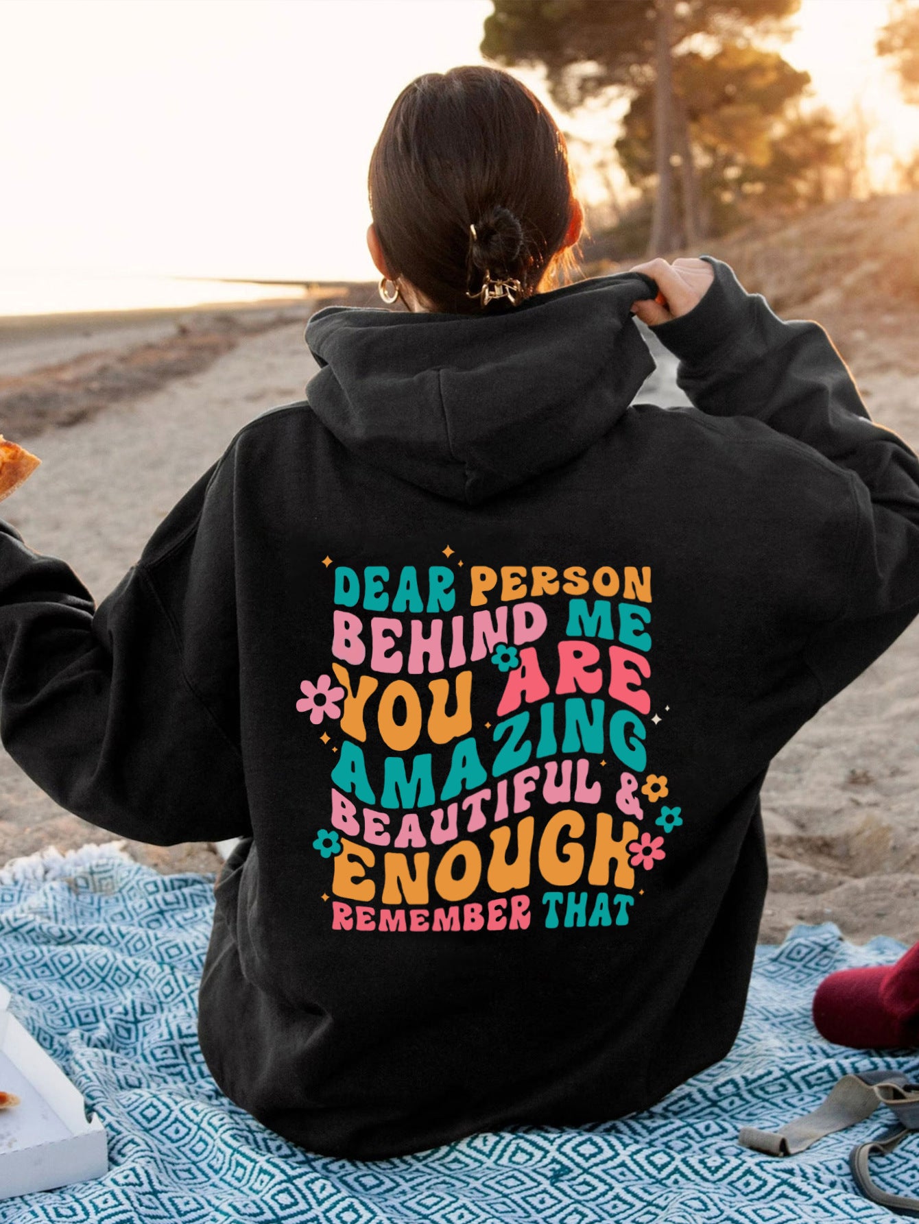 Cozy Oversized Back-Text Hoodie for Women