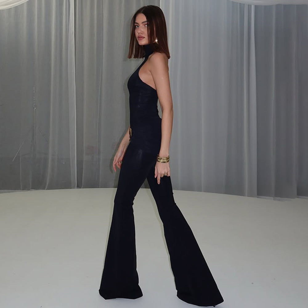 Halter-neck Backless Body-hugging Womens Jumpsuit