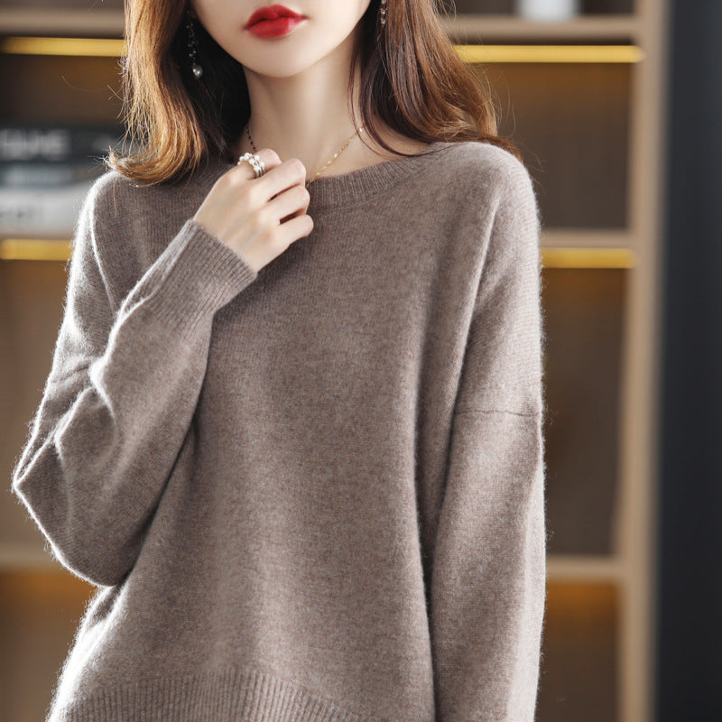 Loose and Idle Underwear Crew Neck Simple Sweater