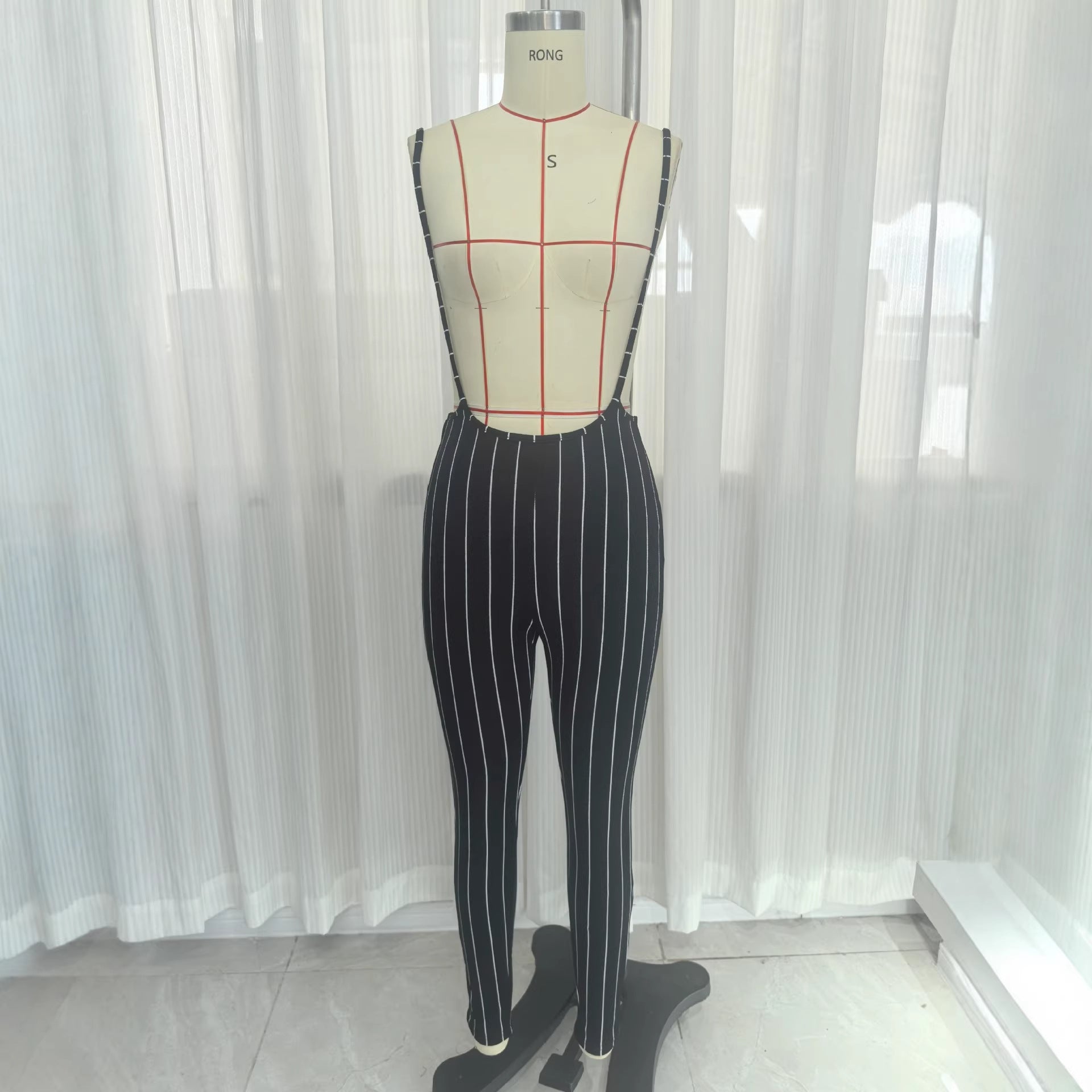 Women's Elegant Casual High-Waist Suspender Jumpsuit