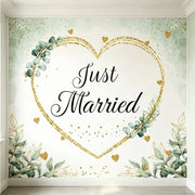 Wedding Photo Shoot Kit - Just Married Backdrop & Scissors