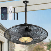 Outdoor Ceiling Fan with Lights, IP54 Waterproof, Remote Control, Timer, Smart App, Reversible Motor, 6 Speeds, 3‑Light CCT