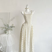 Polka-dot Strap Vintage Slim-fit Dress