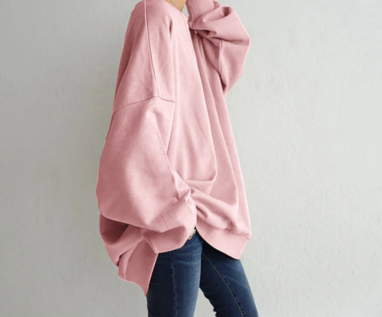Women's Cozy Round Neck Loose Pullover Sweater