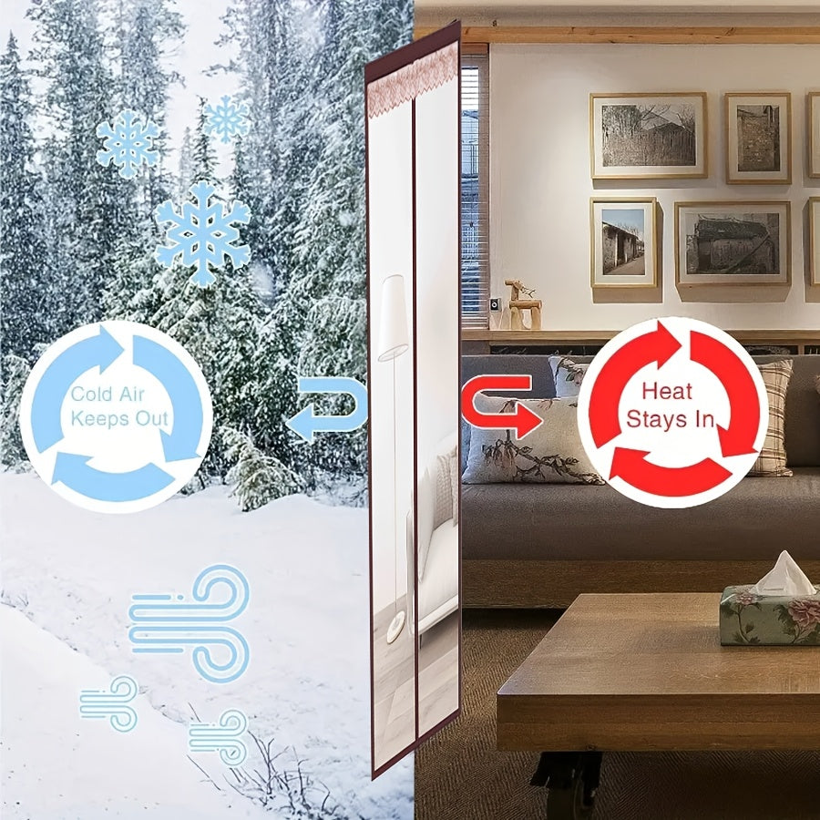 Summer Heat Insulation Magnetic Eva Door Curtain, Block High Temperature Keep Indoor Cool, Self Closing Windproof Energy Saving Anti Mosquito Screen Curtain for Household Indoor Door