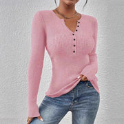 Women's Front-button Ribbed Knit Sweater