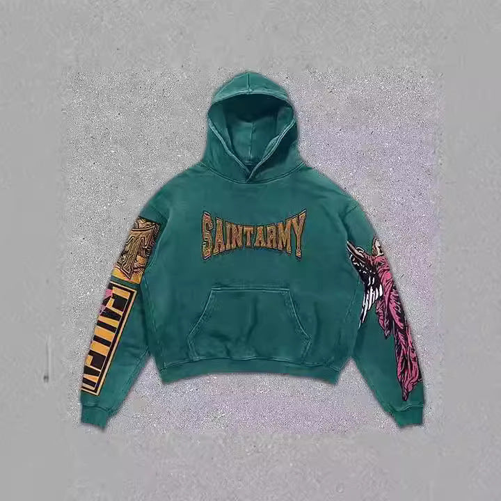 Printed Men's And Women's Leisure Pullover Hoodie