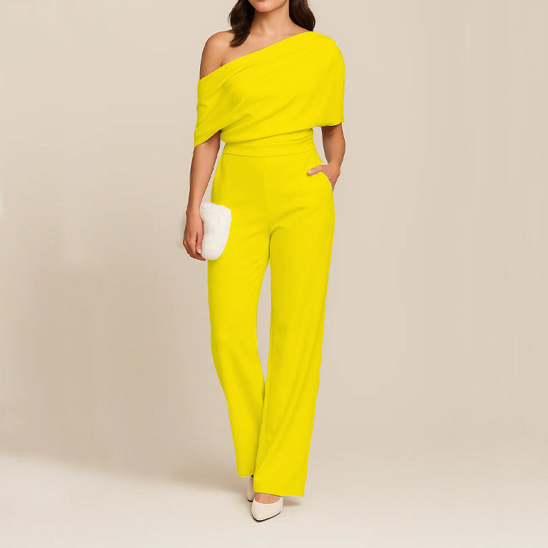 Elegant One-Shoulder Slimming Jumpsuit for Women