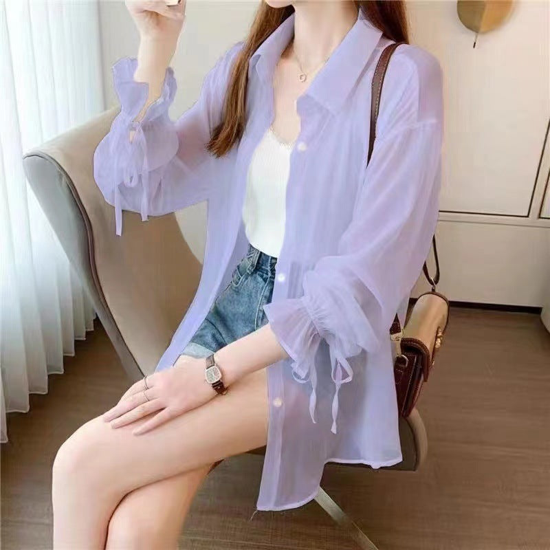 New Super-Girly Sun-Protective Shirt For Women UV-Proof Blouse For Summer
