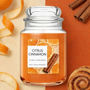 300 g Citrus Cinnamon Soy Candle – Hand‑Poured, Odor‑Neutralizing