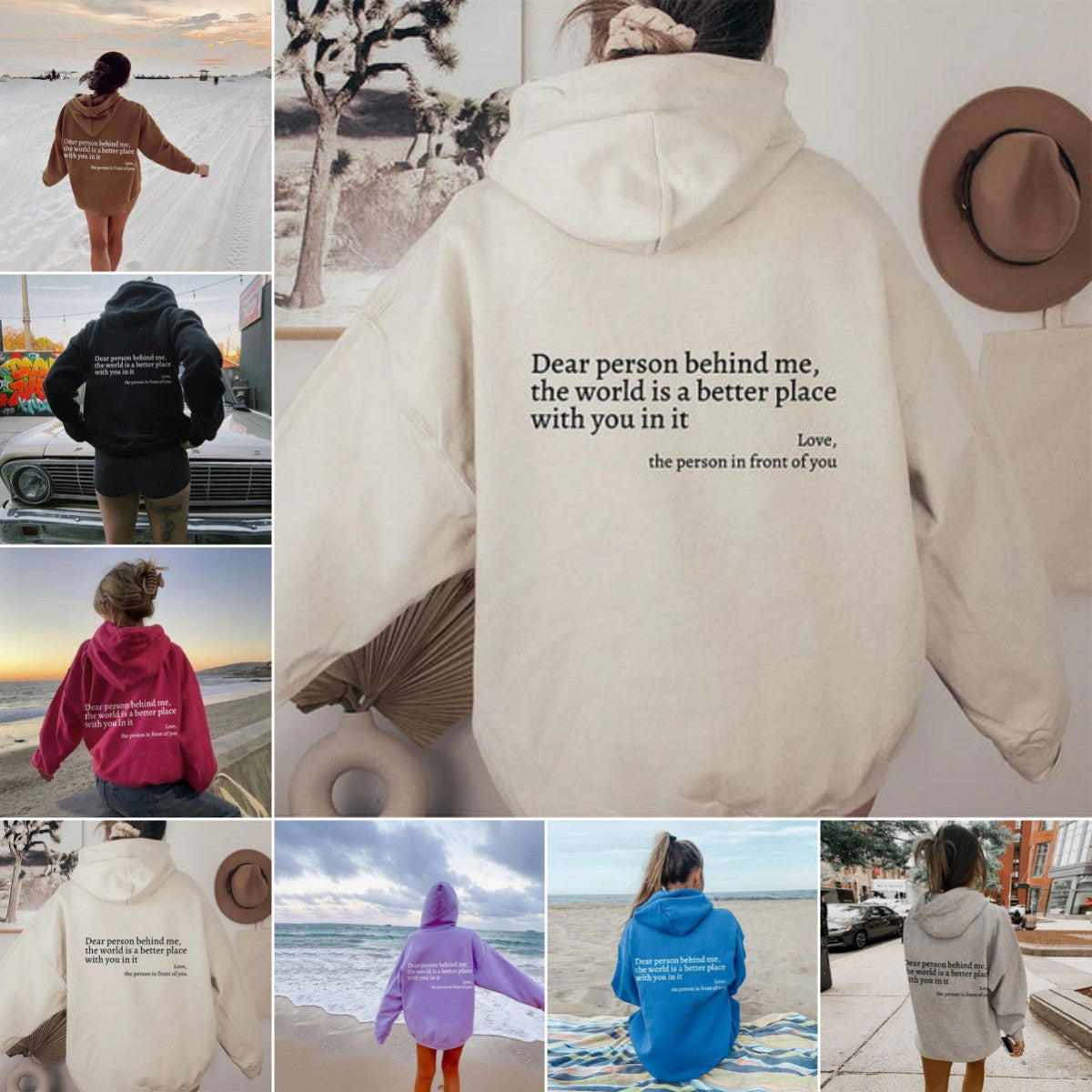 Dear Person Behind Me Positivity Hoodie with Pocket