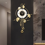 1pc Large Golden Metal Wall Clock with Silent Operation & Auto-Shut-Off Mechanism - Modern Minimalist Design, Battery-Powered, Ideal for Living Room, Bedroom, Office