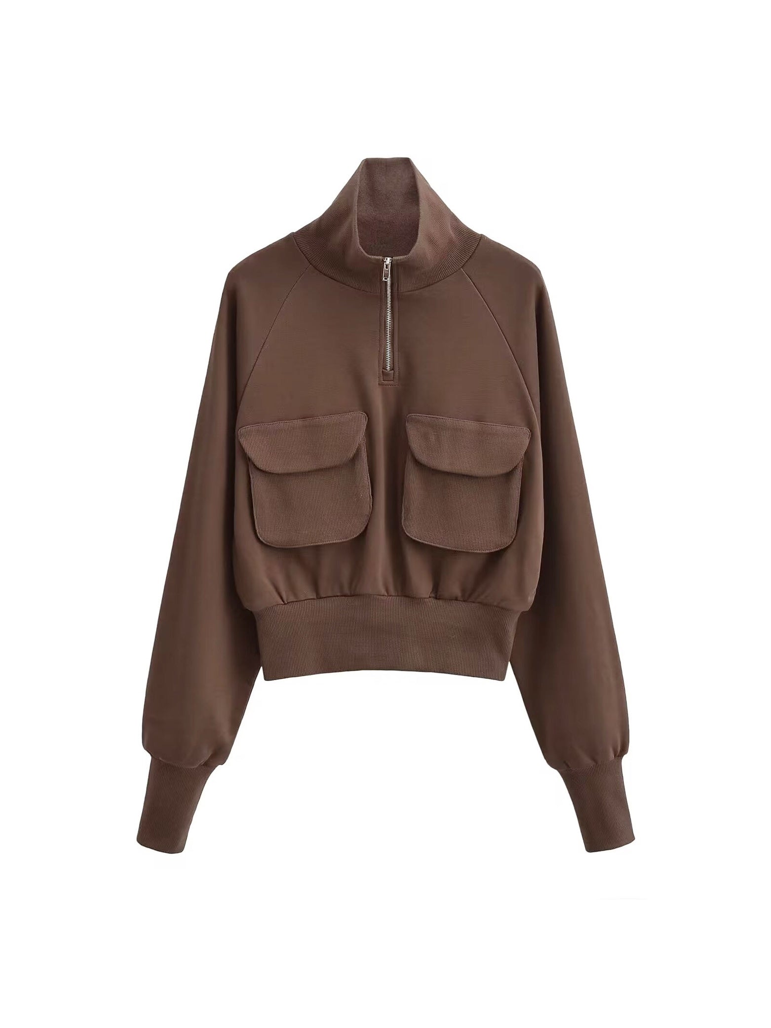 Casual Half-Zip Stand Collar Pullover Sweater Jacket